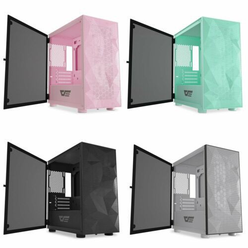 DarkFlash DLM21 MESH Micro ATX Mini ITX Tower MicroATX Computer Case with Door Opening Tempered Glass Side Panel & Mesh Front Panel.