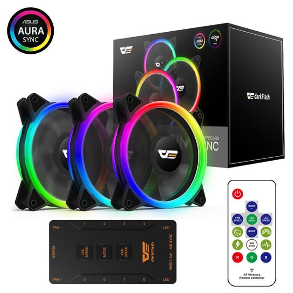 Ant Esports Superflow 120 KIT ARGB Case Fan/Cooler Pack of 3 ARGB Fan with  ARGB Control Box and RF Remote | Computer Solution