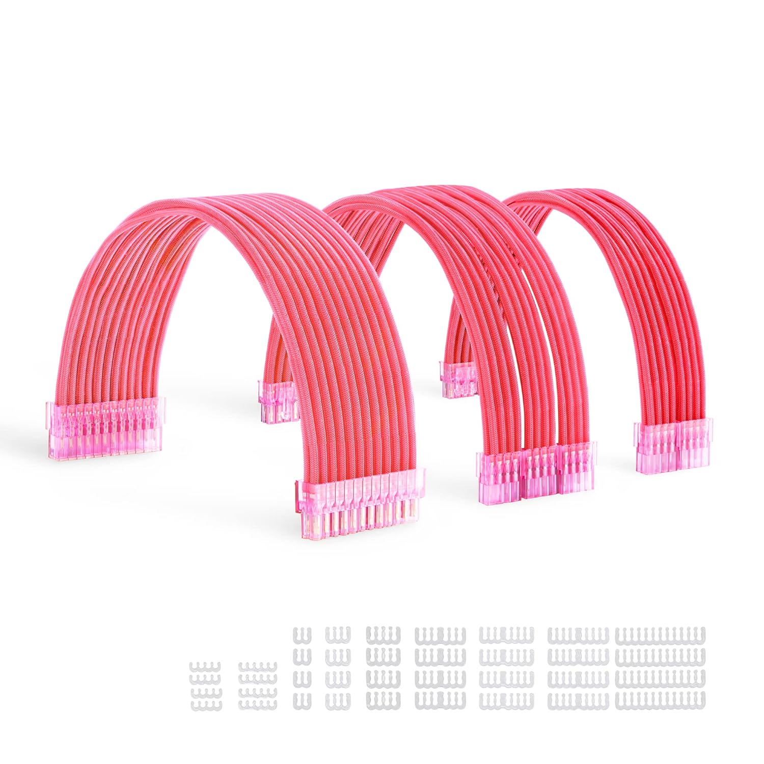 Pink Cable Extensions Formulamod Sleeve Extension Power Supply Cable Kit 18AWG ATX 24P+ (2 ...