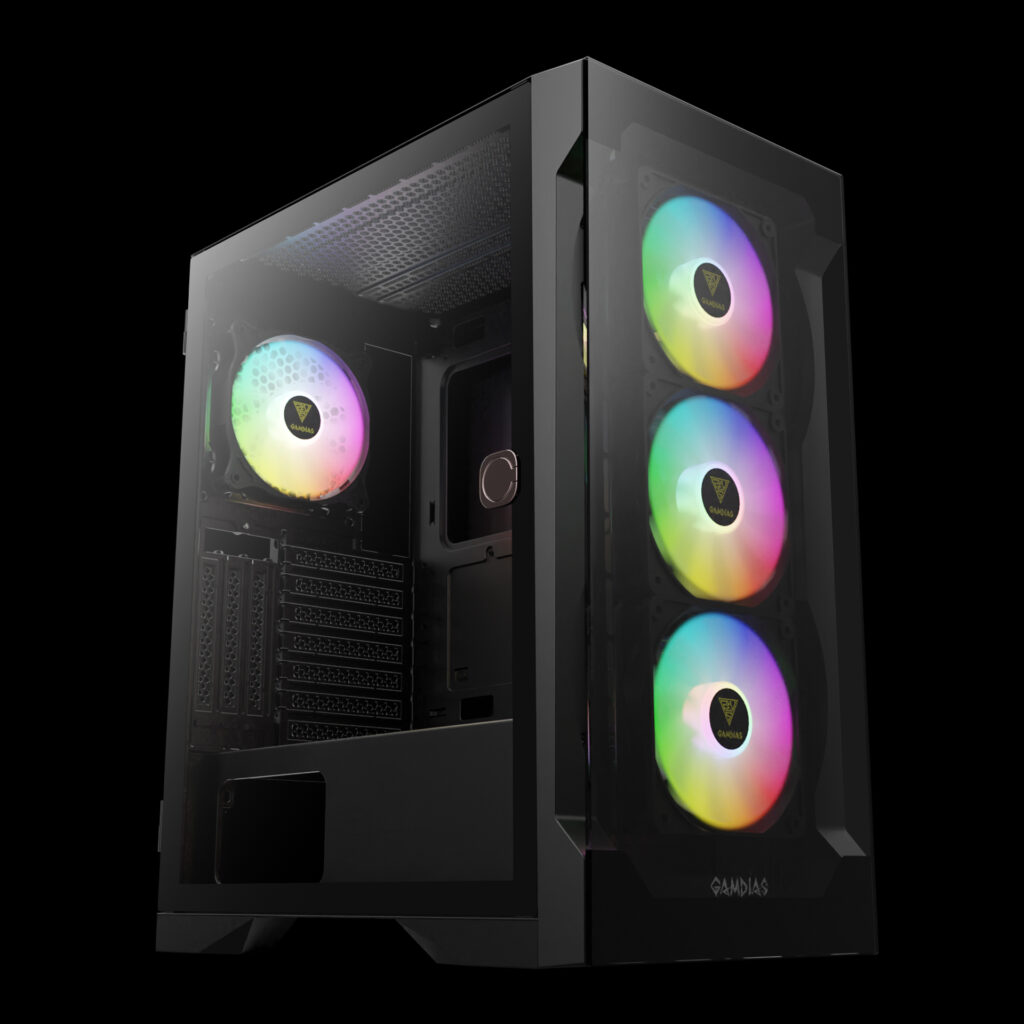 Talos Computer Talos E2 ELITE Gamdias ATX Mid Tower Gaming PC Case with 4x ARGB Fans ...