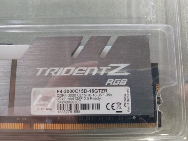 Z Ram G.Skills Trident z RGB 8GB DDR4 3000 (F4-3000C15D-16GTZR) Ram – USED ...