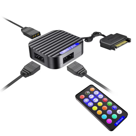 3 Pin Rgb Control Box 3in1 ARGB Led Controller 5V 3pin to SATA Power Supply Mini RGB ...