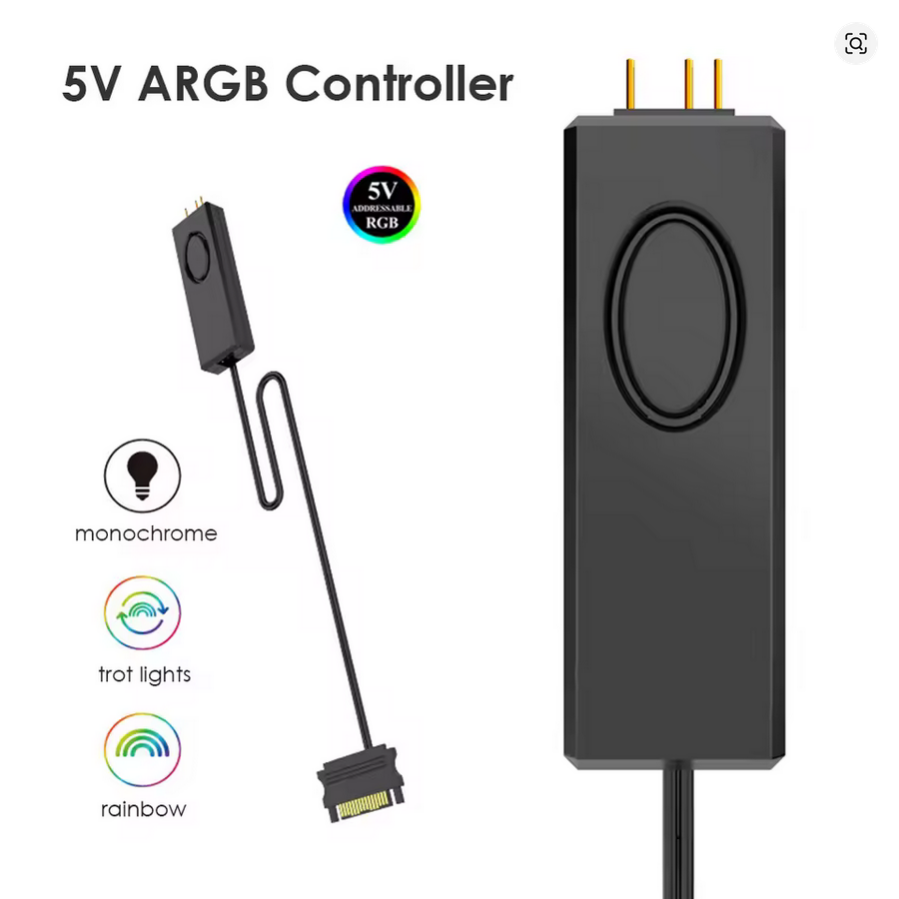 5V Gorgeous ARGB Controller SATA Pin Power Supply Desktop RGB Remote ...